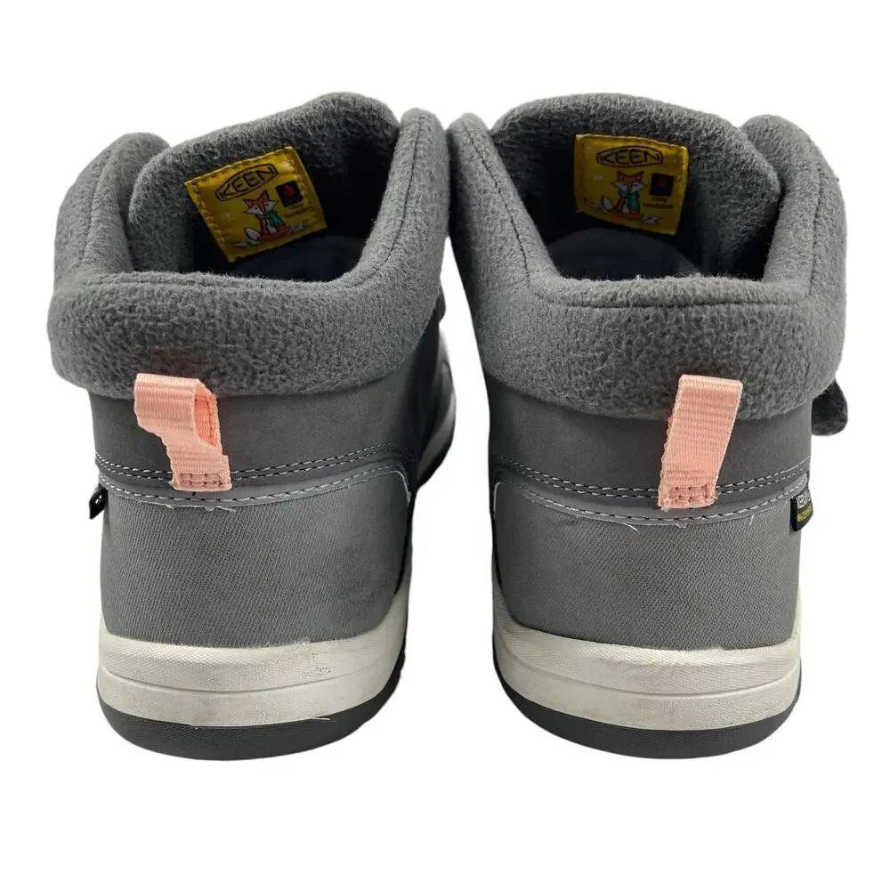 Keen Waterproof Leather Snow Boots Gray 100g Insulation Kids Size 5Y